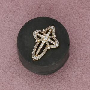 sterling silver gold plate cz cross pendant